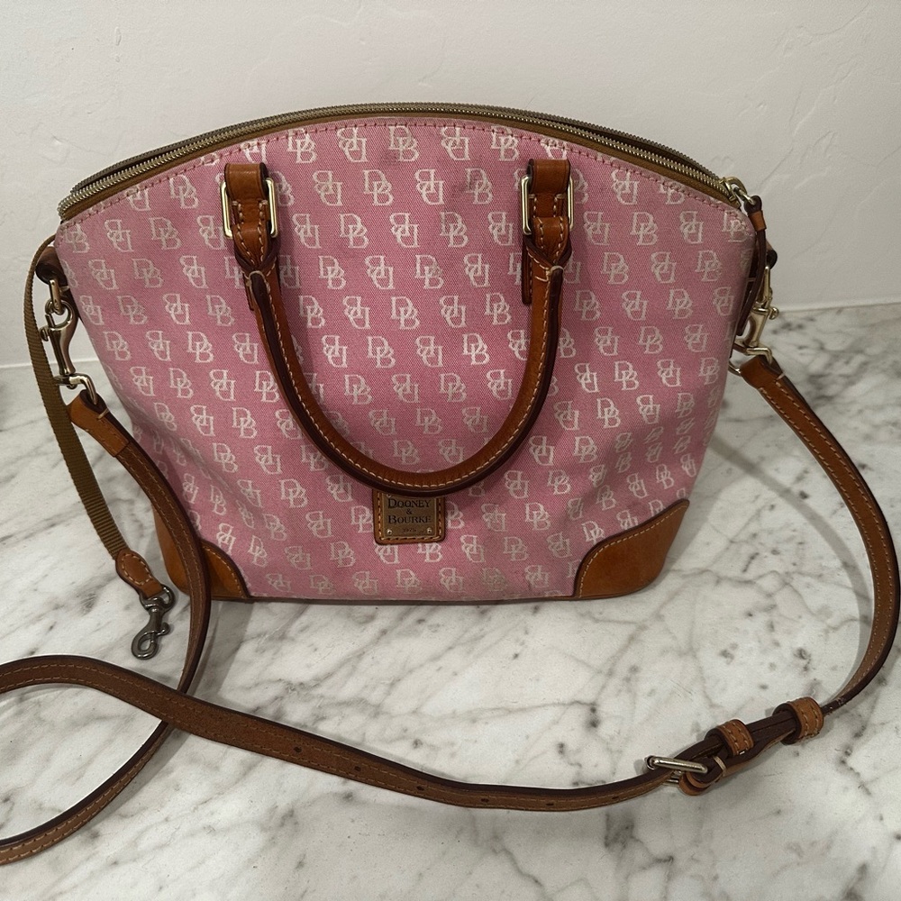 Dooney & Bourke Pink and Brown Crossbody Bag